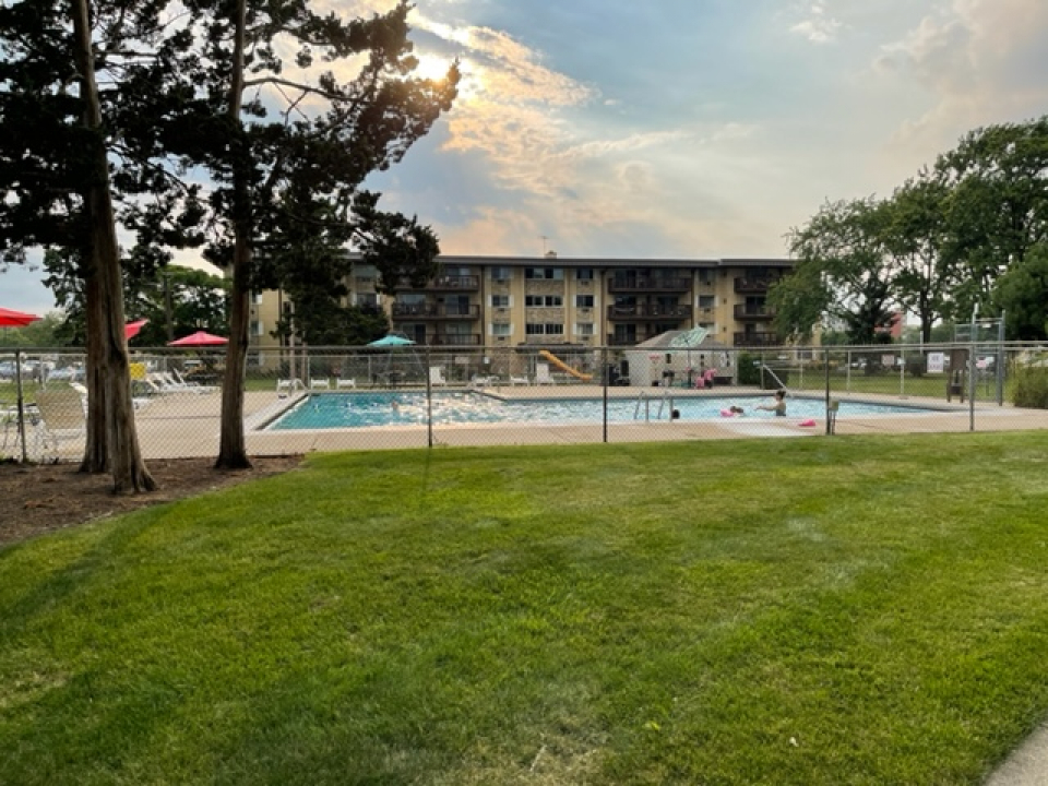 2226 South Goebbert Road, Unit 270 Arlington Heights, IL 60005 - Photo 2 of 19 a view of a house with a big yard and large trees