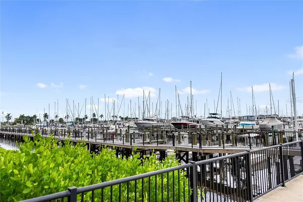a view of a city with tall buildings