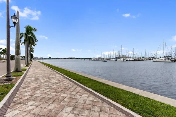 a view of an ocean with double vanity