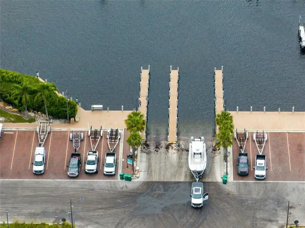 a view of tall building with many windows