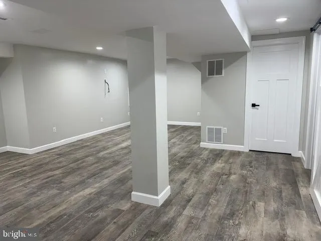 a room with a fireplace