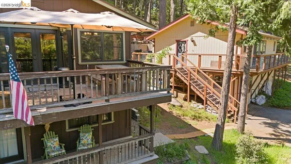 a view of a house with a deck
