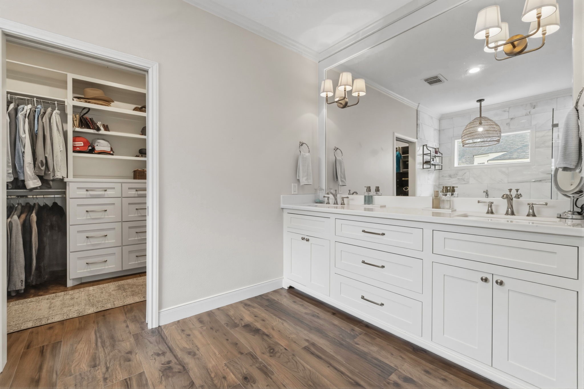23 Rustic View Court The Woodlands, TX 77381 - Photo 11 of 18 Newly updated double sink vanity with ample drawers and cabinet space