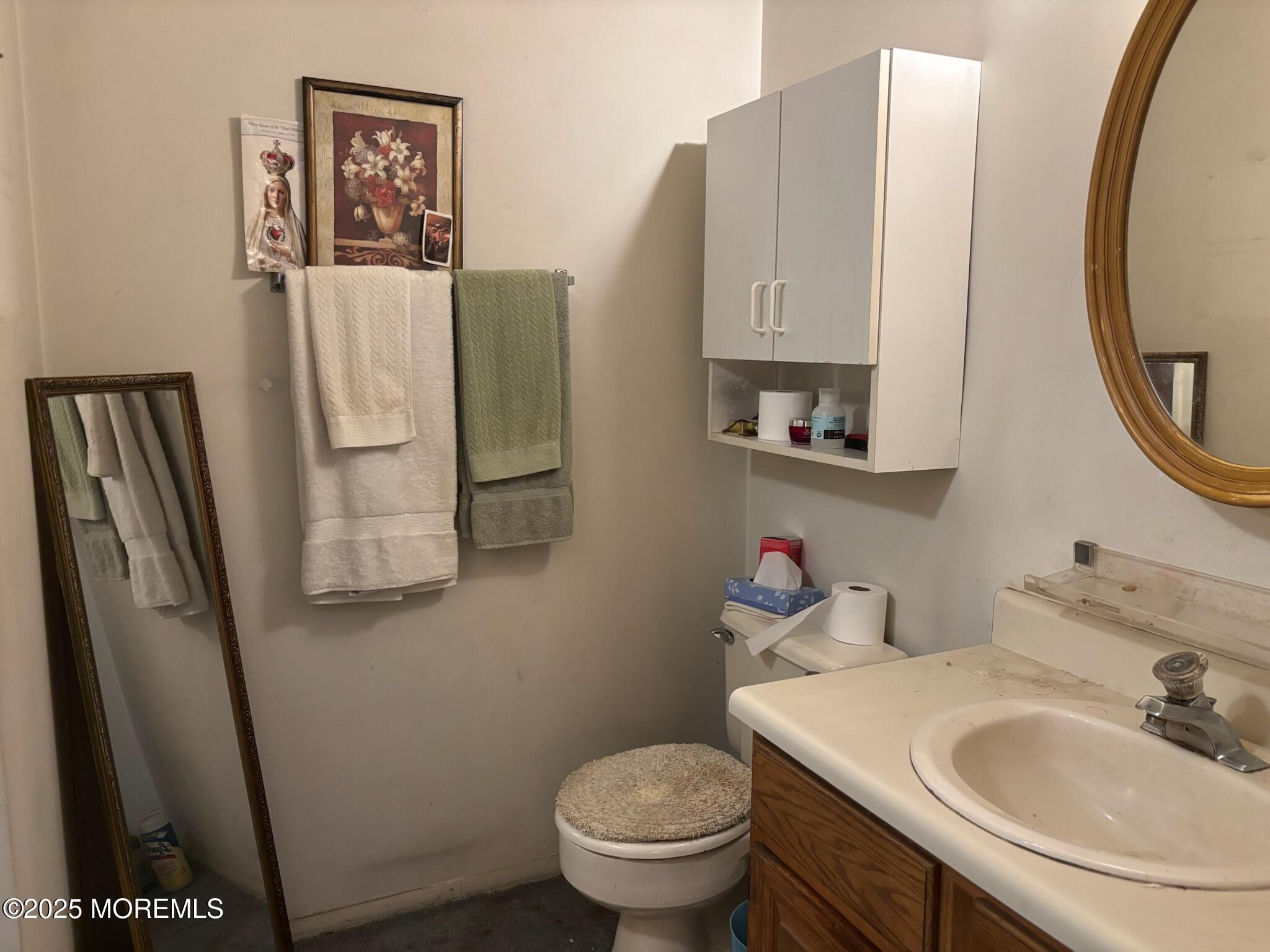 3 Swift Circle, Unit D Whiting, NJ 08759 - Photo 30 of 34 a bathroom with a toilet sink and mirror