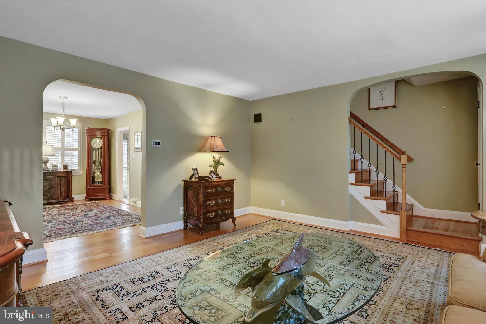 414 Overbrook Road Baltimore, MD 21212 - Photo 1 of 29 Living room and view of dining room and staircase
