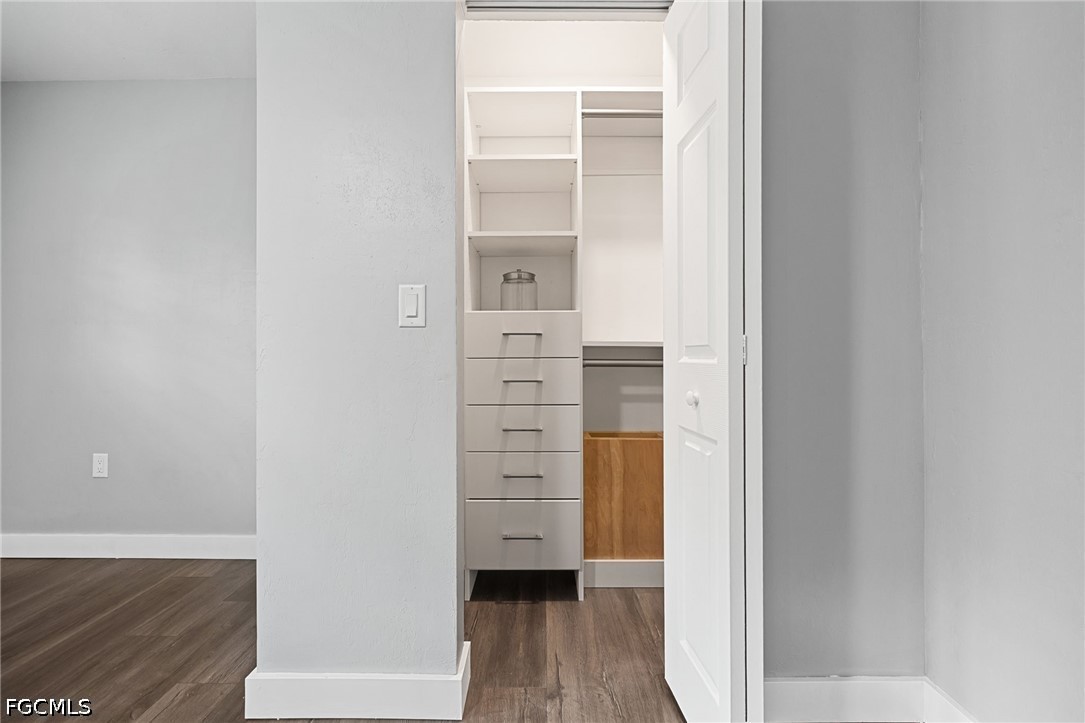 4220 Staley Road Fort Myers, FL 33905 - Photo 26 of 47 a view of walk in closet with wooden floor