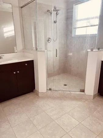 a bathroom with a shower
