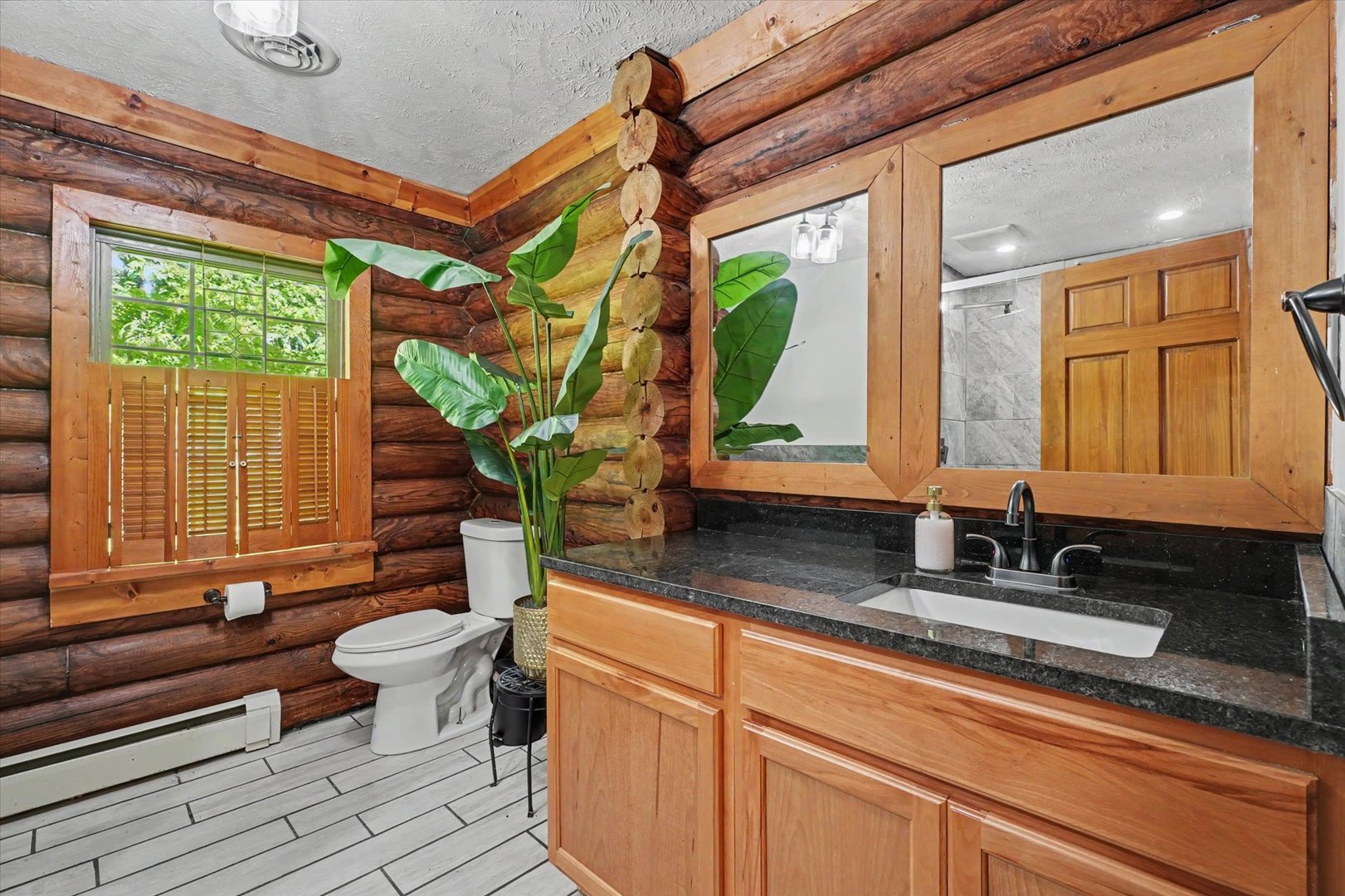 2431 North 1450 East Road Mansfield, IL 61854 - Photo 28 of 78 a bathroom with a toilet a sink and mirror