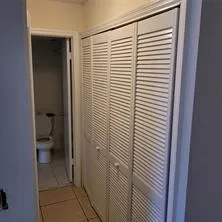 a view of bathroom with a toilet