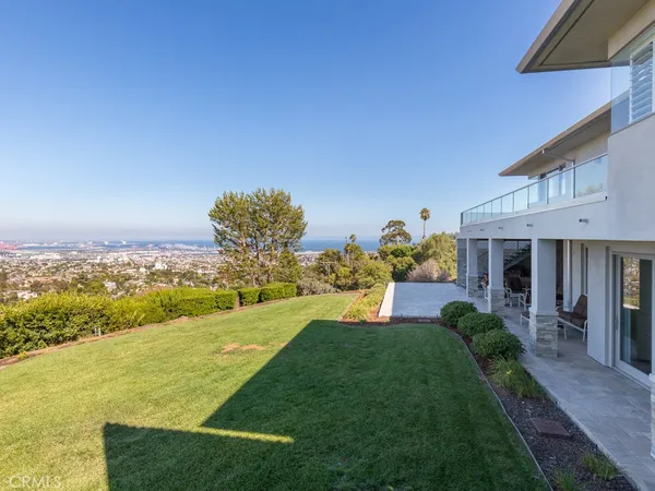 a view of a lake with a big yard