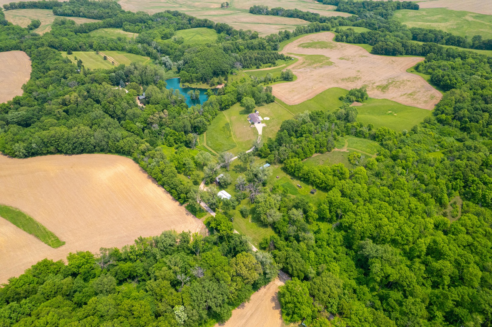 9304 Ellis Road Fenton, IL 61251 - Photo 11 of 81 an aerial view of a house with a yard and large trees