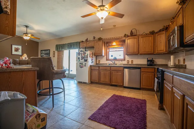 a bathroom with a white tub