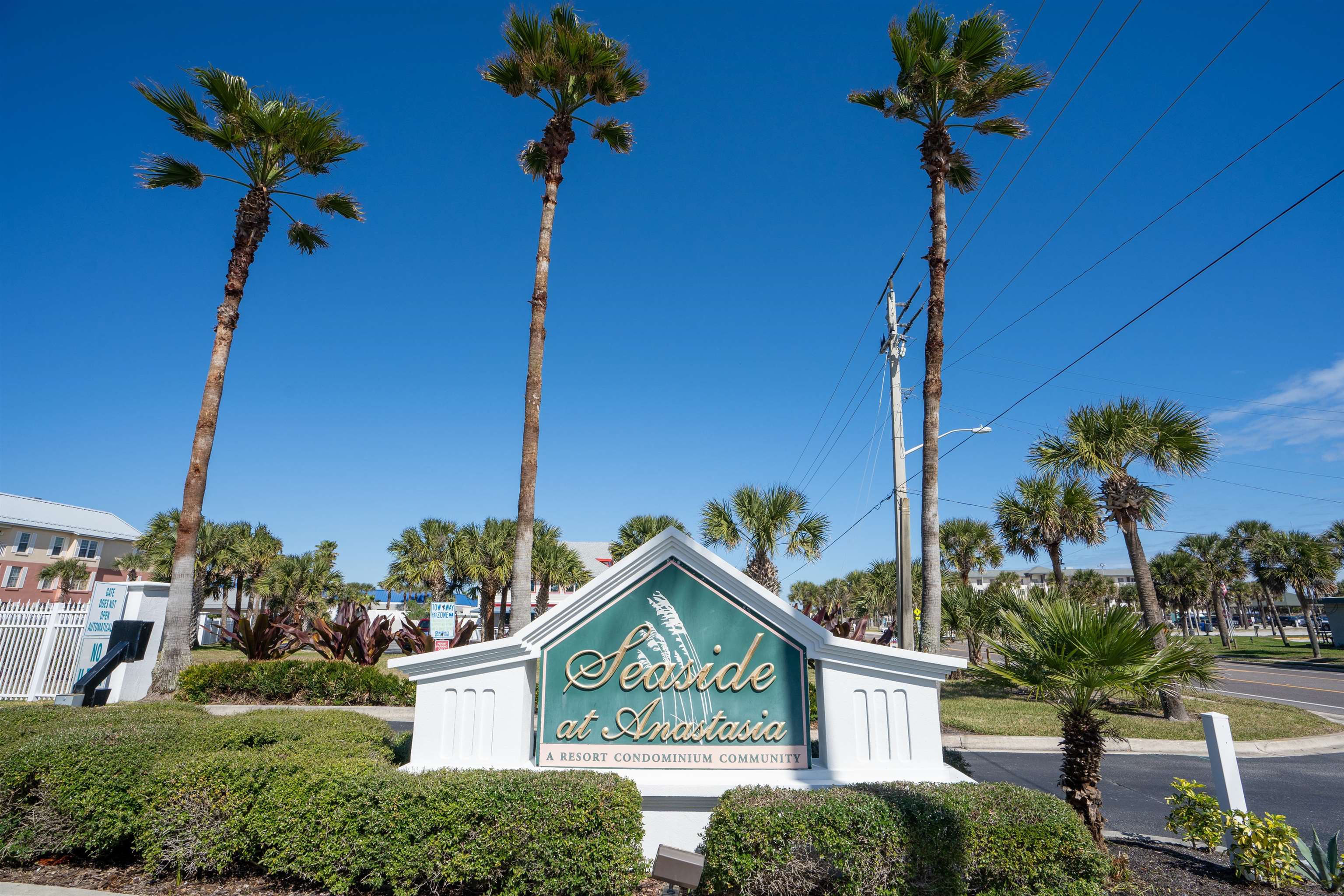 265 Atlantis Circle, Unit 102 St. Augustine Beach, FL 32080 - Photo 29 of 38 a view of a house with a yard and a palm tree