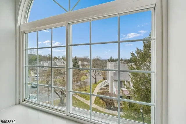 a view of a glass door with a glass door