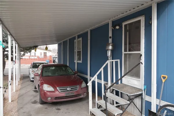 a car parked in front of a house