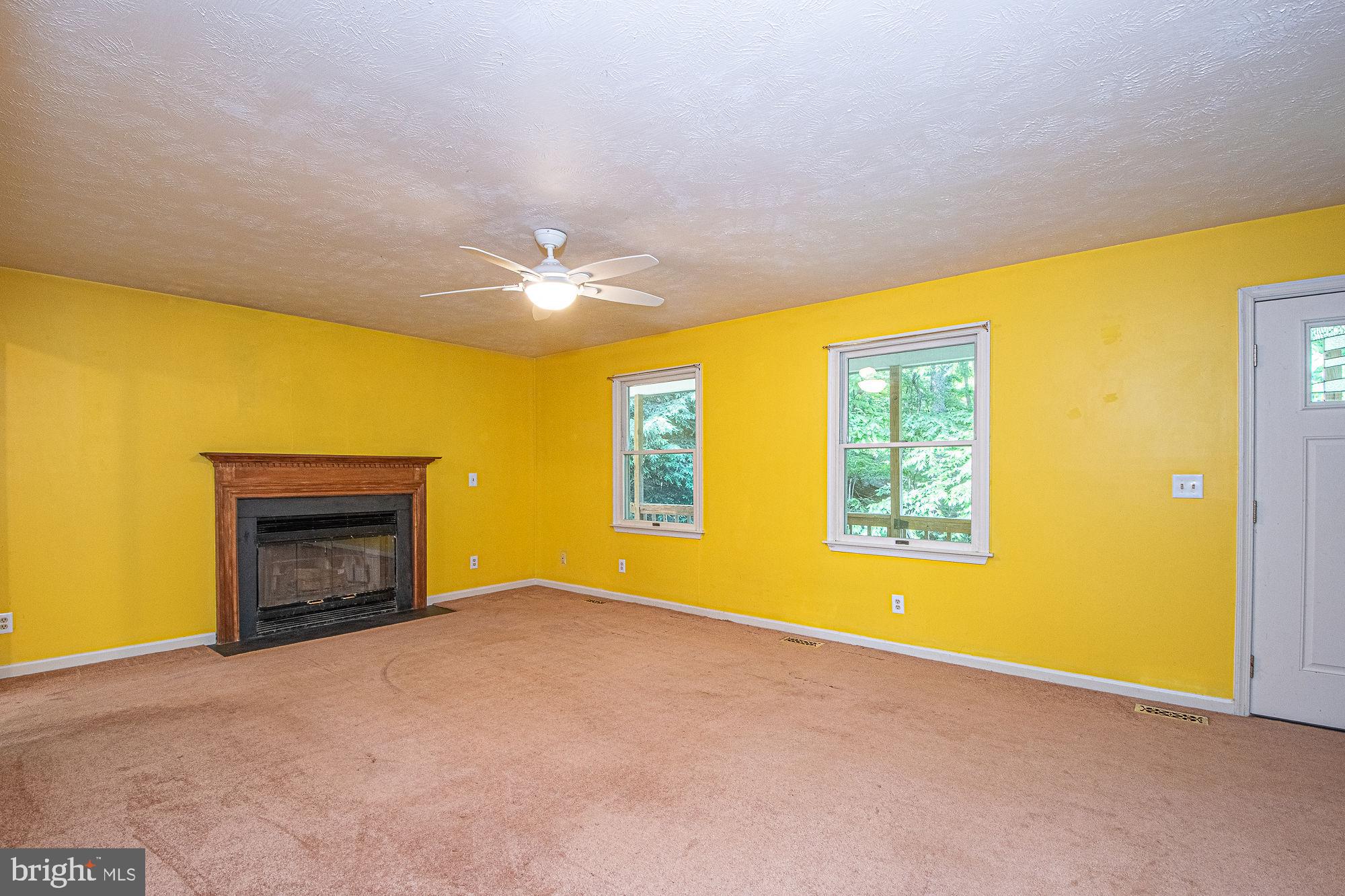 302 Parkside Road Linden, VA 22642 - Photo 11 of 30 a view of an empty room with a fireplace and a window