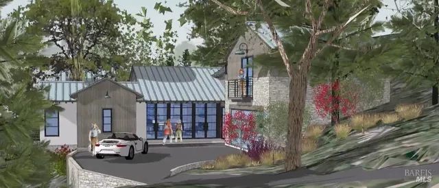 a car parked in front of a house