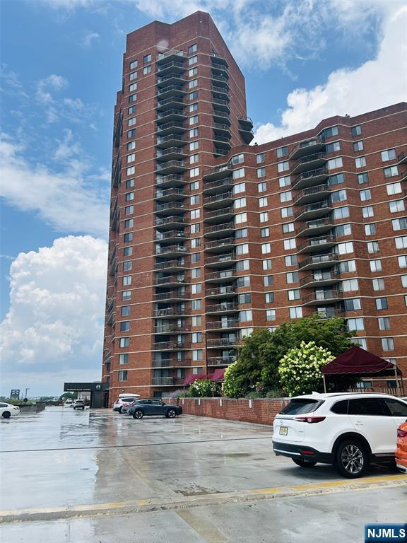 a car parked in front of a building