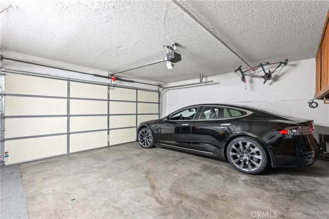 a view of a car in garage