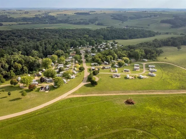 a view of a town with residential houses