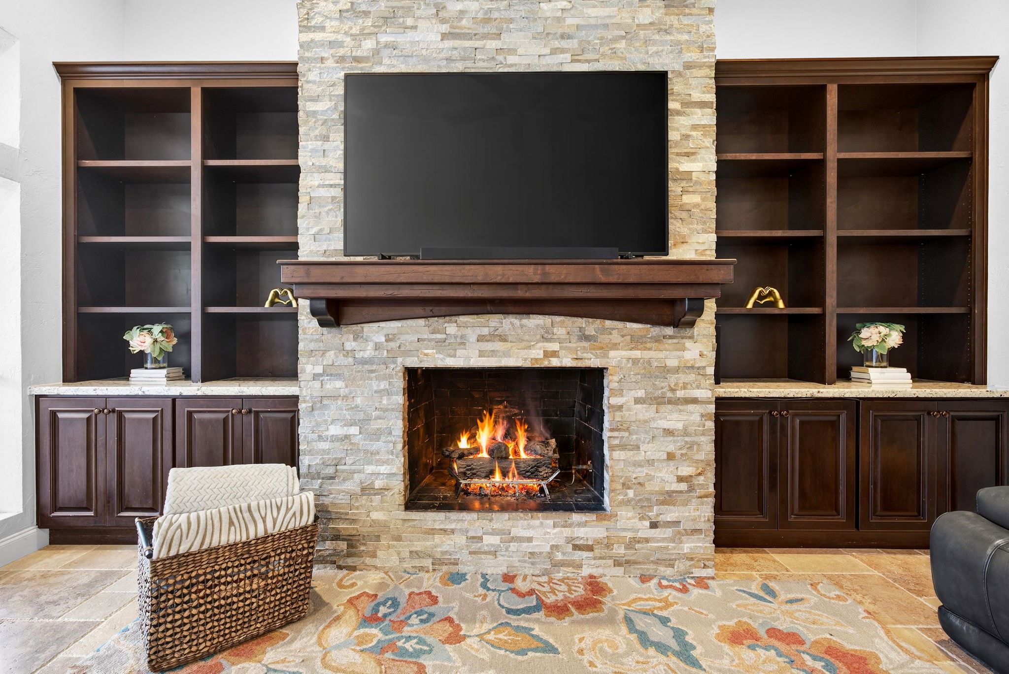20006 Gable Point Drive Katy, TX 77450 - Photo 13 of 44 a living room with furniture and a fireplace