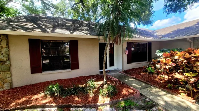 a front view of a house with a tree