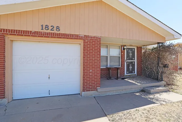 a view of a building with door