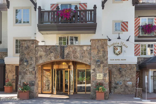 a front view of a building with retail shop