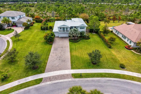 an aerial view of a house