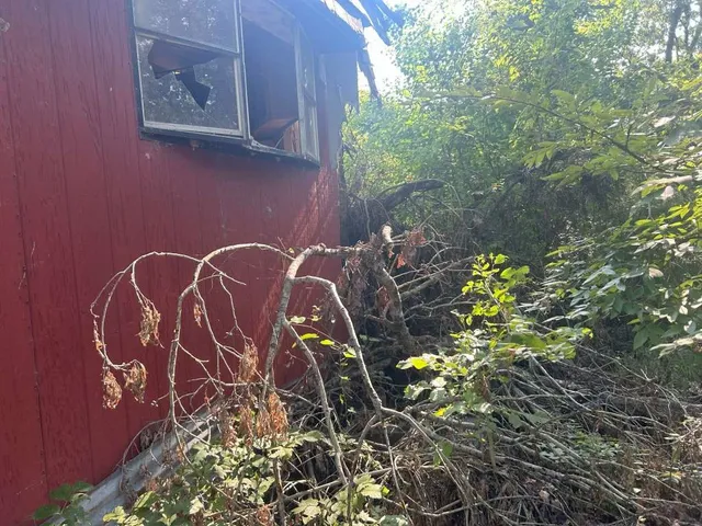 a front view of a house with lots of yellow lighting