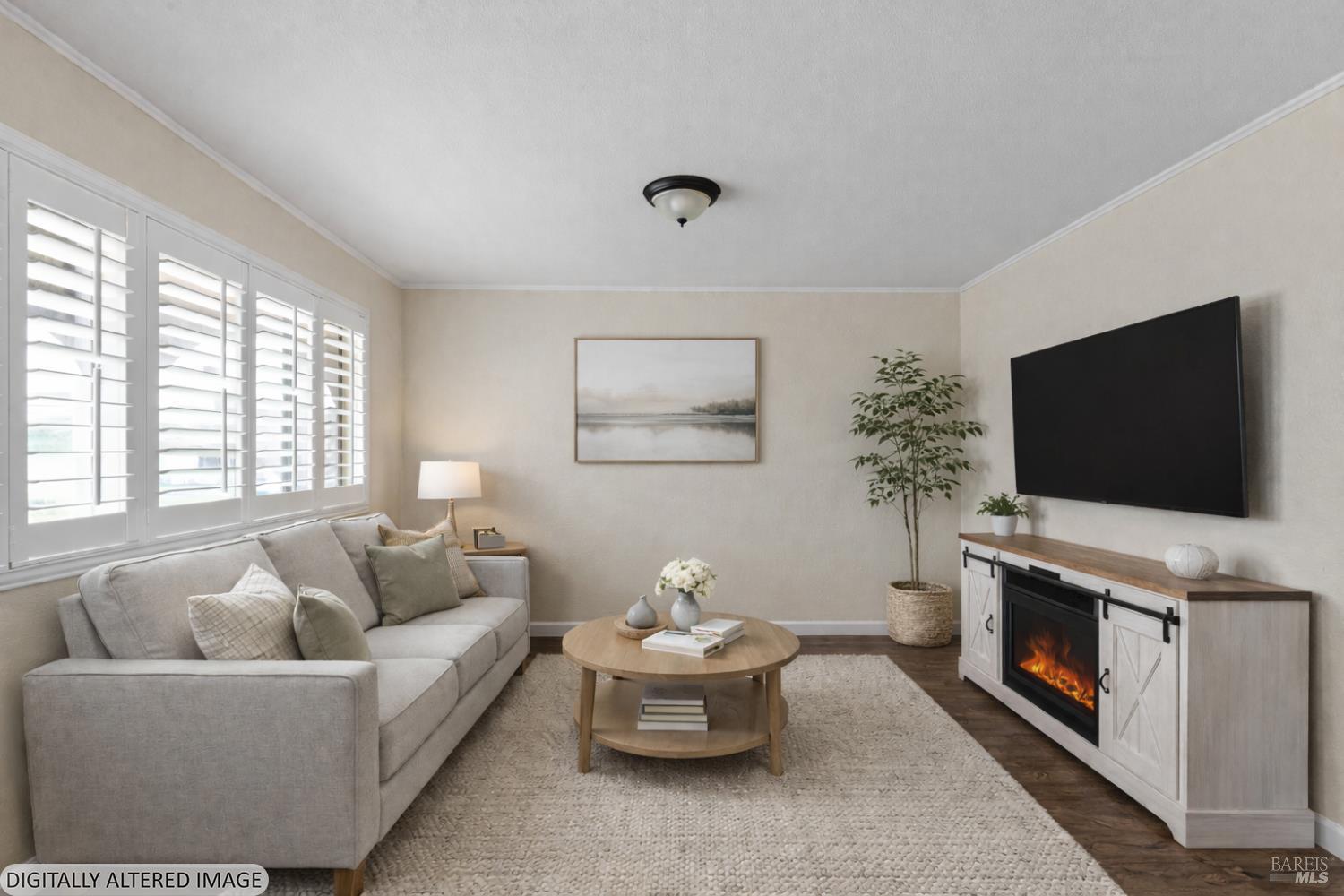 210 Trinity Court Rio Vista, CA 94571 - Photo 8 of 38 a living room with furniture a flat screen tv and a fireplace