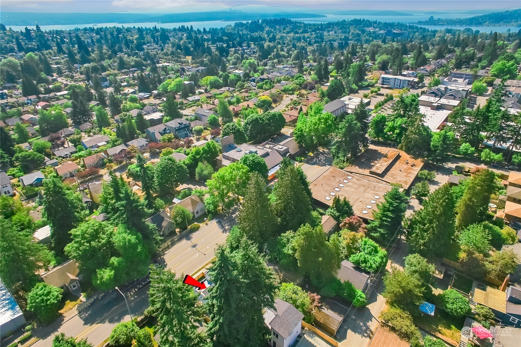 6839 35th Avenue Northeast, Unit A Seattle, WA 98115 - Photo 39 of 39 an aerial view of a city with lots of residential buildings