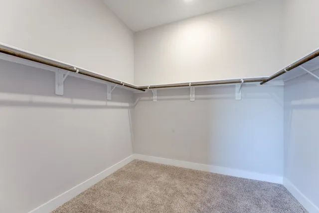 a view of an empty walk in closet