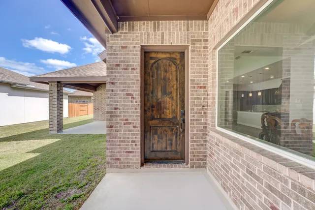 a view of a door of the house