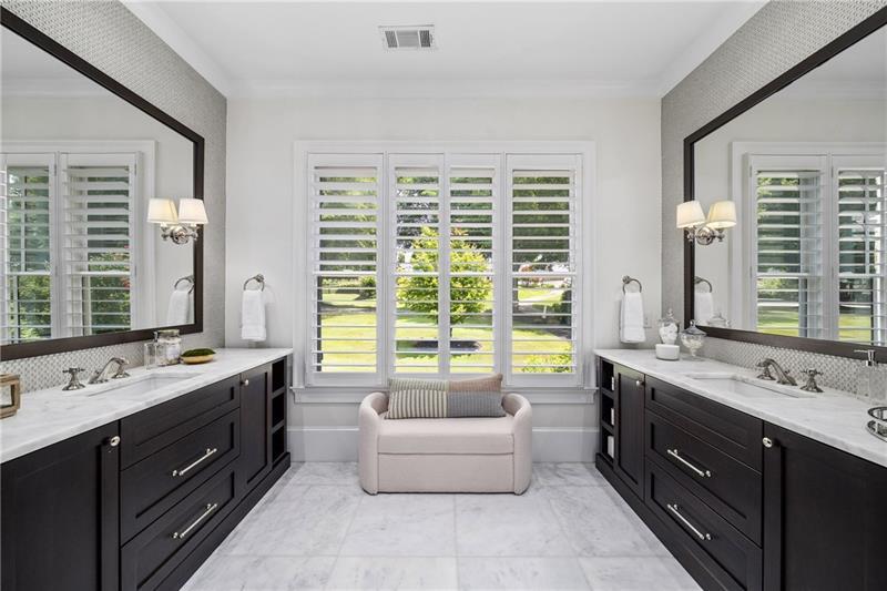 13980 Haystack Lane Milton, GA 30004 - Photo 31 of 83 a spacious bathroom with a double vanity sink large mirror and a bathtub