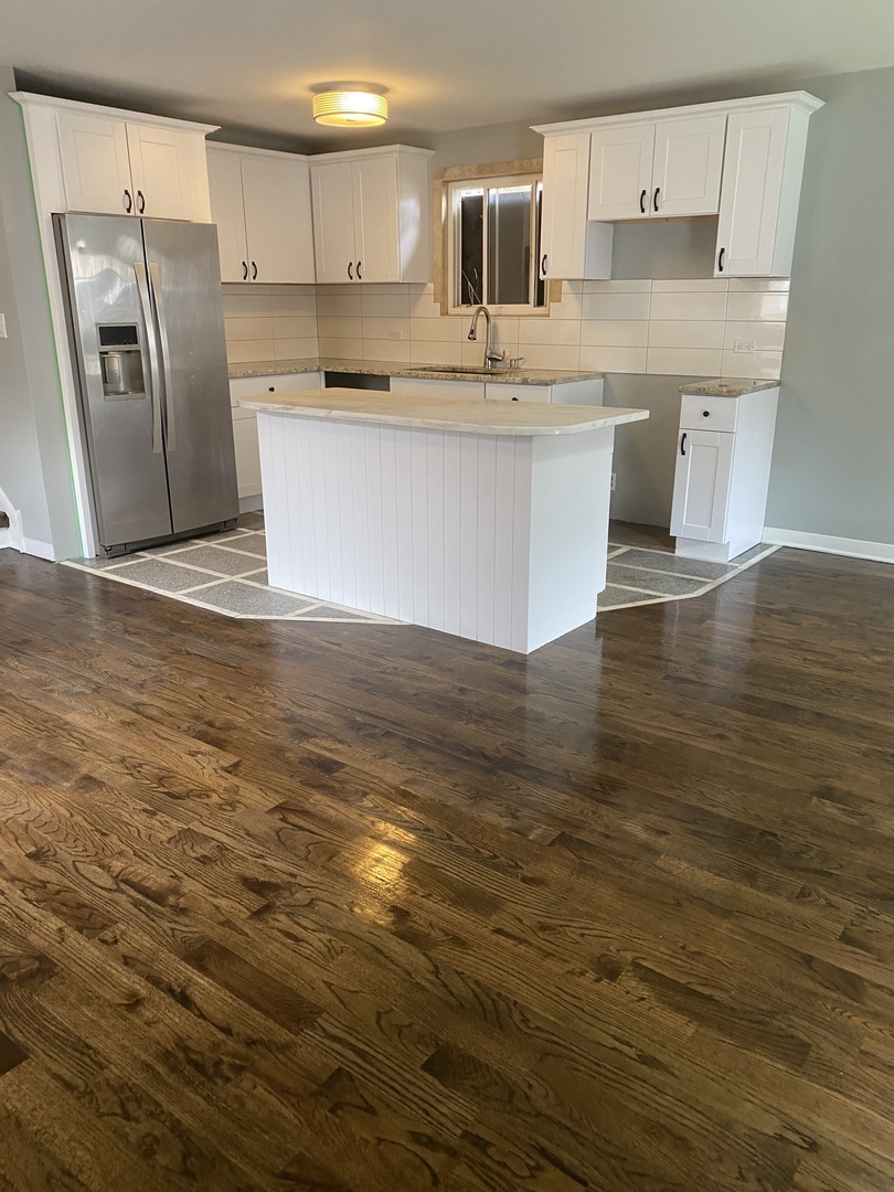 6732 South Peoria Street Chicago, IL 60621 - Photo 2 of 16 a kitchen with stainless steel appliances granite countertop a sink refrigerator and cabinets