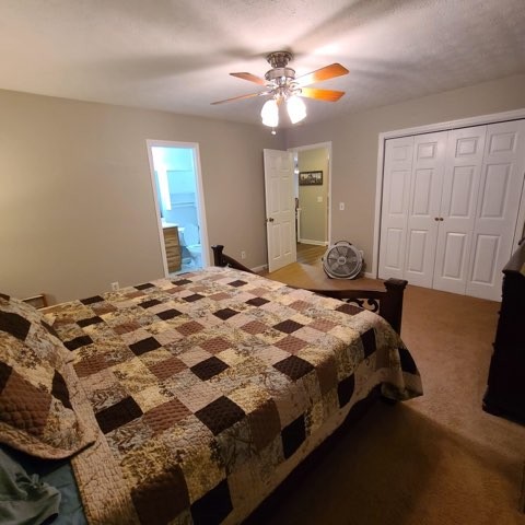 1749 Carney Winters Road Ashland City, TN 37015 - Photo 13 of 27 a bedroom with a bed and a chandelier