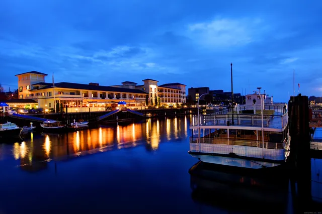 a view of a lake with a nearby beach