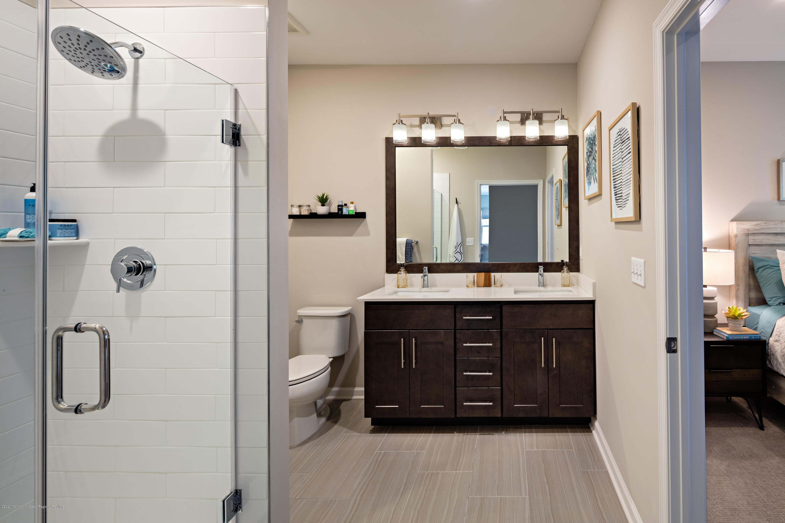 3404 Jessica Circle Freehold, NJ 07728 - Photo 13 of 15 a bathroom with a sink vanity granite and a mirror