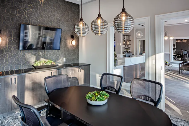 a city view with tall buildings