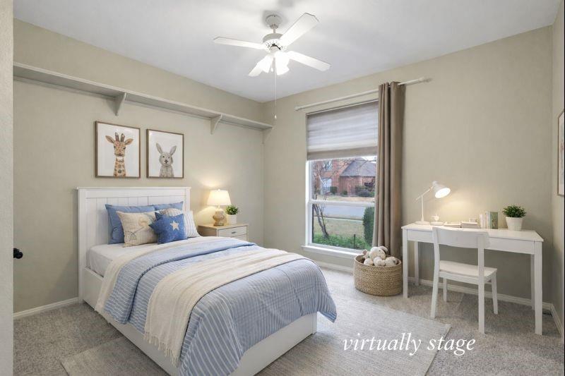 913 Cross Plains Drive Allen, TX 75013 - Photo 22 of 40 a bedroom with a bed and a large window