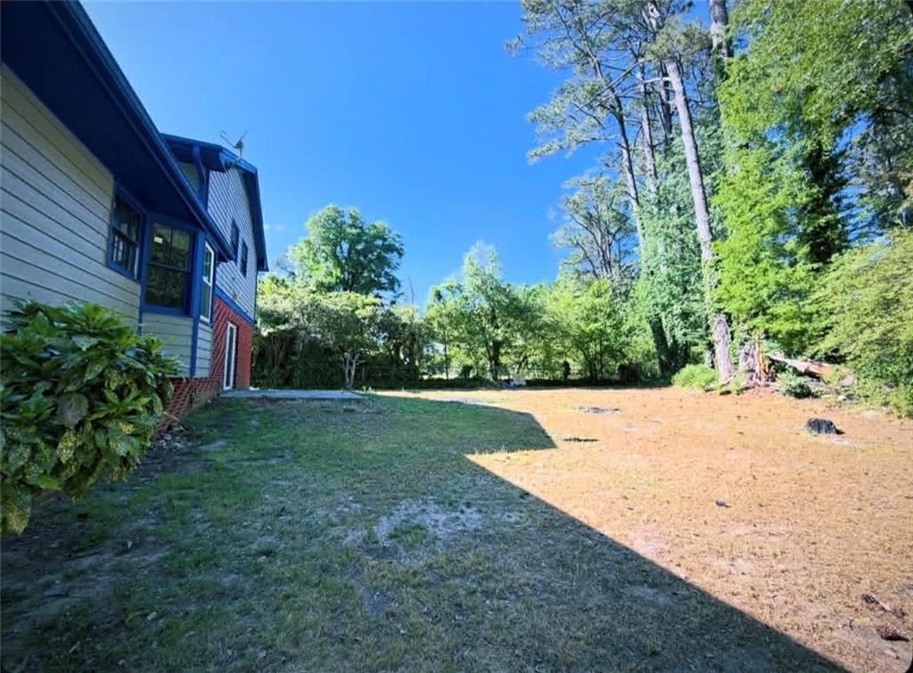 500 Rue De Chateau Stone Mountain, GA 30083 - Photo 15 of 17 a view of a backyard with plants and large trees