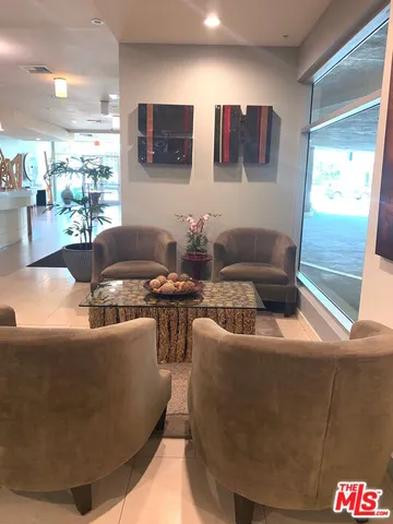 a view of a garden with a chair