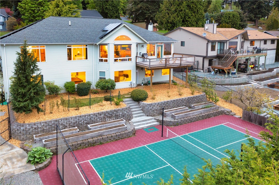 4203 Mitchell Drive Anacortes, WA 98221 - Photo 31 of 38 a aerial view of a house with swimming pool