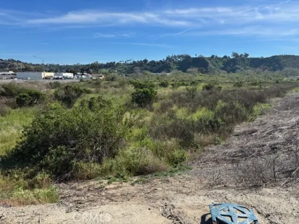 a view of a field with an ocean
