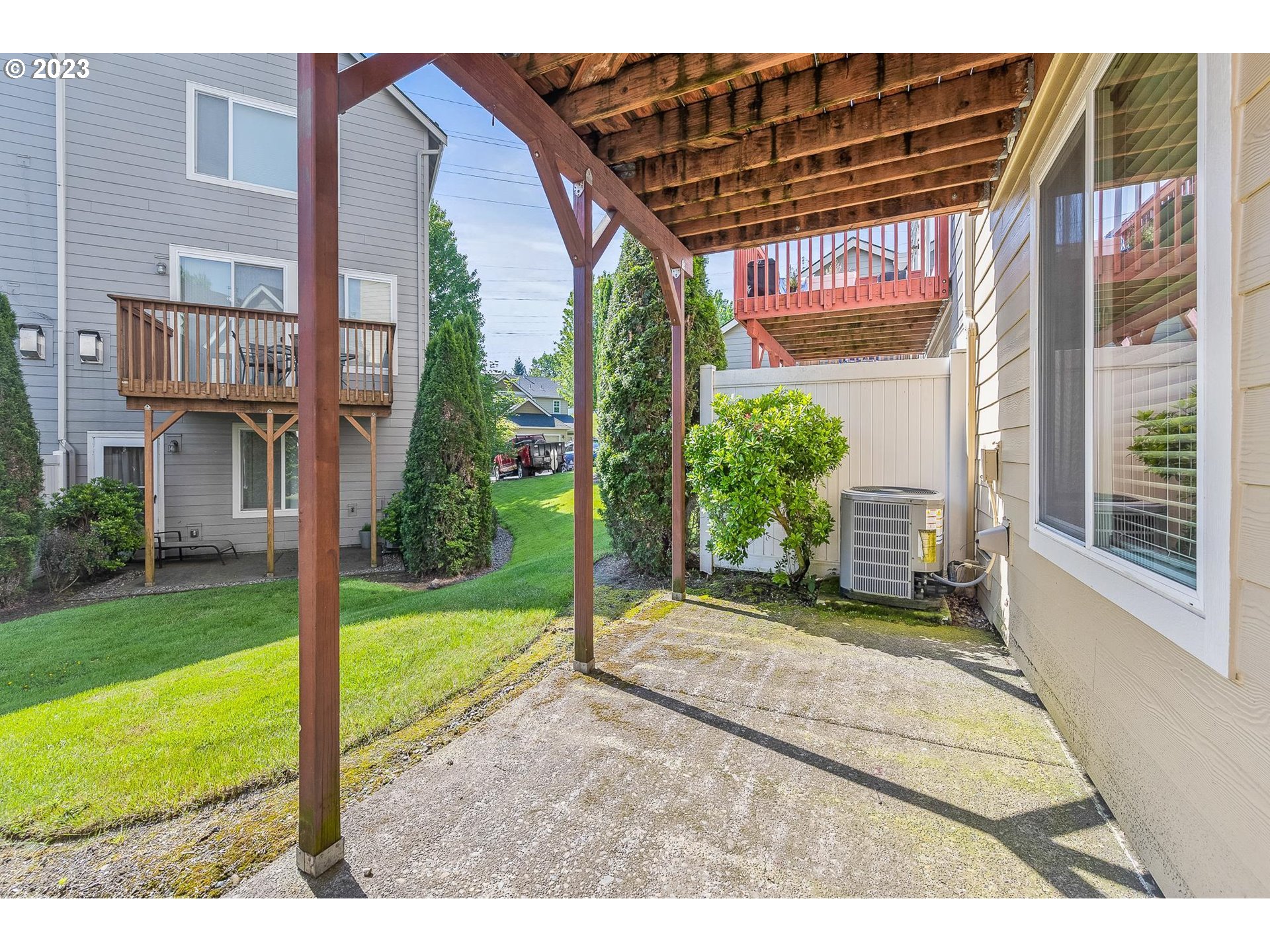 2830 Northeast Blossom Hill Road Fairview, OR 97024 - Photo 22 of 34 a view of a porch with a backyard