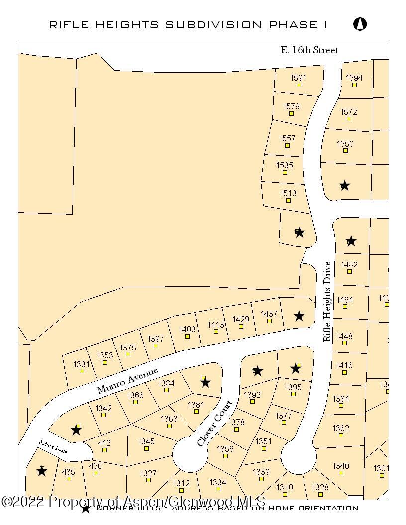 Tbd Rifle Heights Drive Rifle, CO 81650 - Photo 4 of 11 RIFLE HEIGHTS PHASE I map with addresses