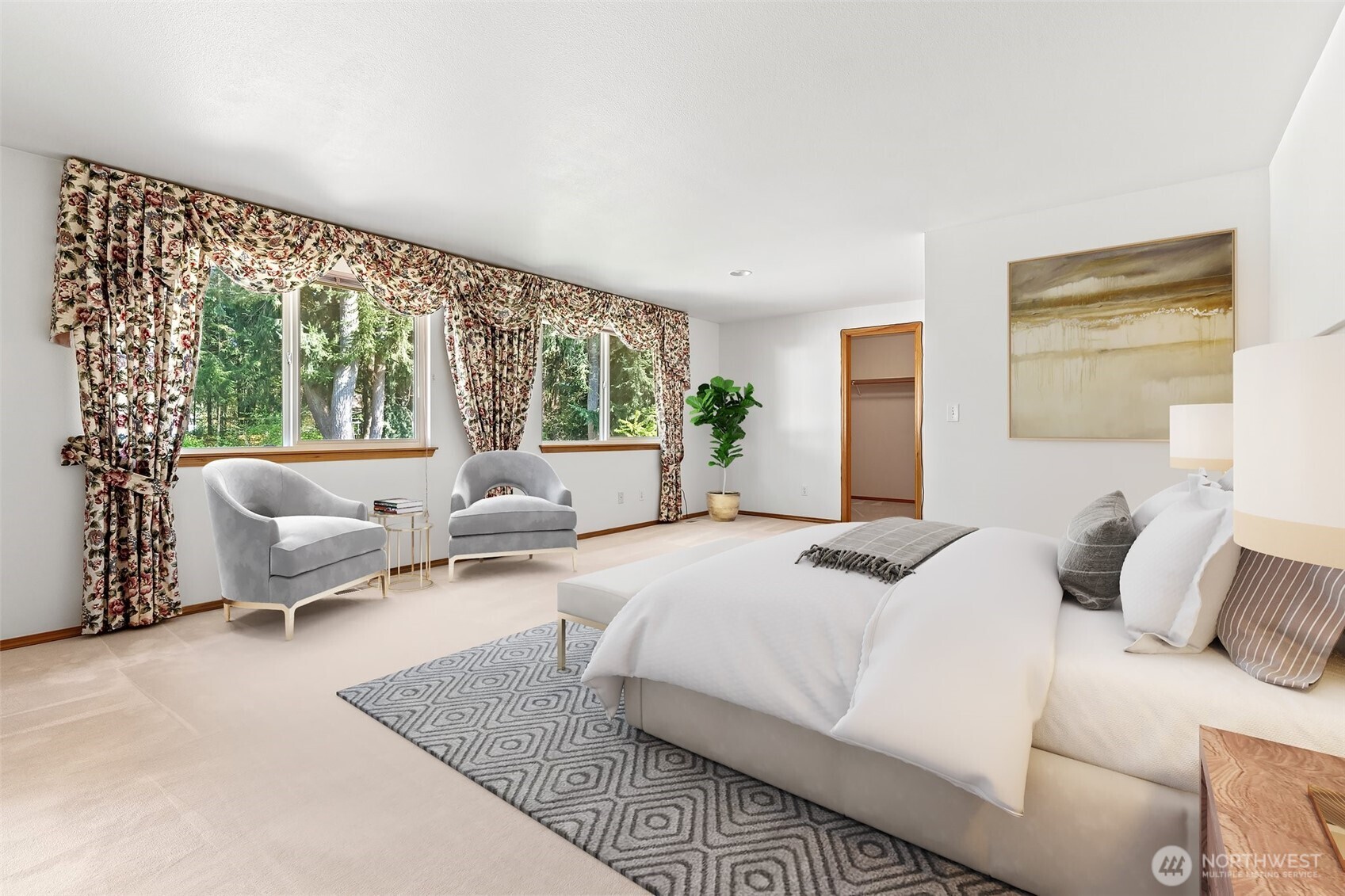 9536 Marlbrook Loop Southeast Olympia, WA 98513 - Photo 29 of 40 a bedroom with a bed and glass window