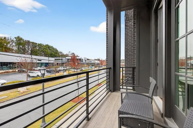 a view of balcony with city view
