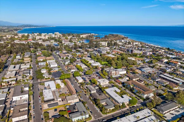 an aerial view of a building